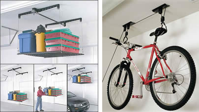 Overhead garage storage options